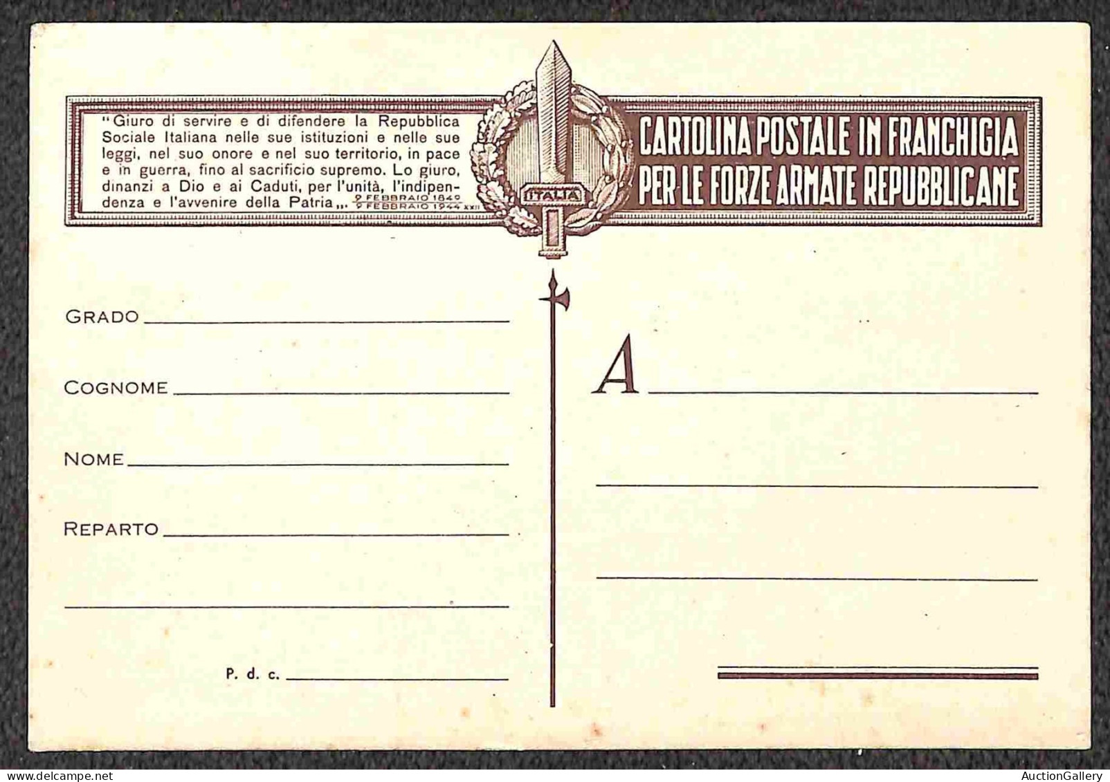 RSI - Cartoline - Due Cartoline Postali In Franchigia (20/354 - 21/356) - Nuove - Other & Unclassified