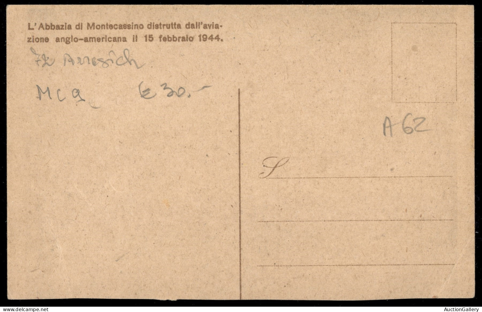 RSI - Cartoline - 1943/1944 - Anti - Alleate - Bombardamento Di Cassino - L'Abbazia Di Montecassino (Arrasich 72) - Rita - Other & Unclassified