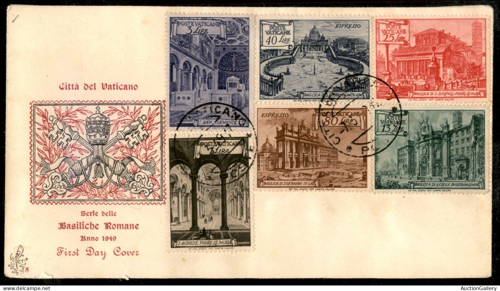 Vaticano - Posta Ordinaria - Basiliche Serie Completa + Espressi (122/31 + Espressi 11/12) Su Due Buste Con Annullo FDC  - Andere & Zonder Classificatie