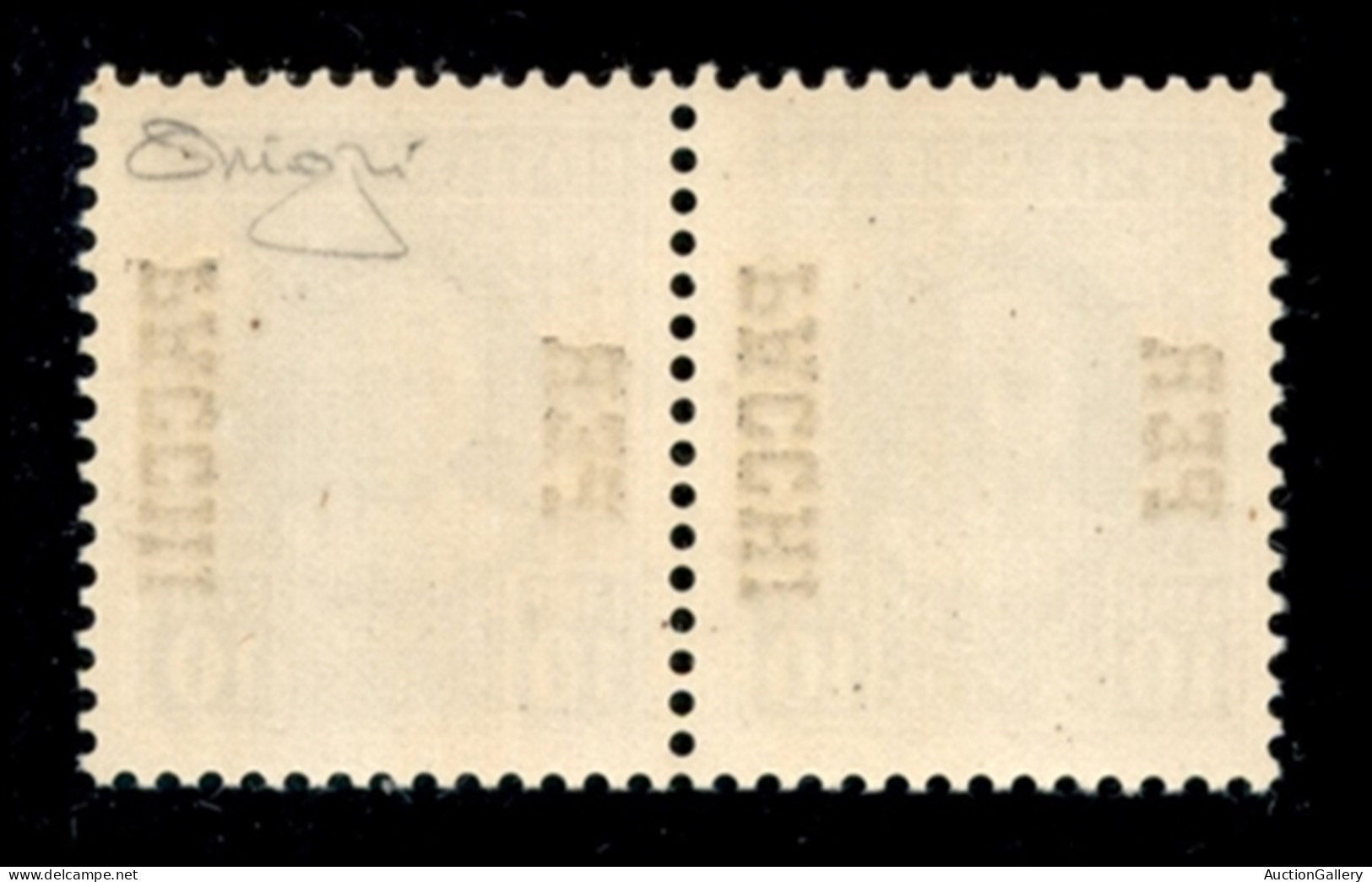 Vaticano - Posta Ordinaria - 1931 - 10 Lire (13ca) - Coppia Orizzontale Con Doppia Soprastampa (diritta + Capovolta) - G - Sonstige & Ohne Zuordnung