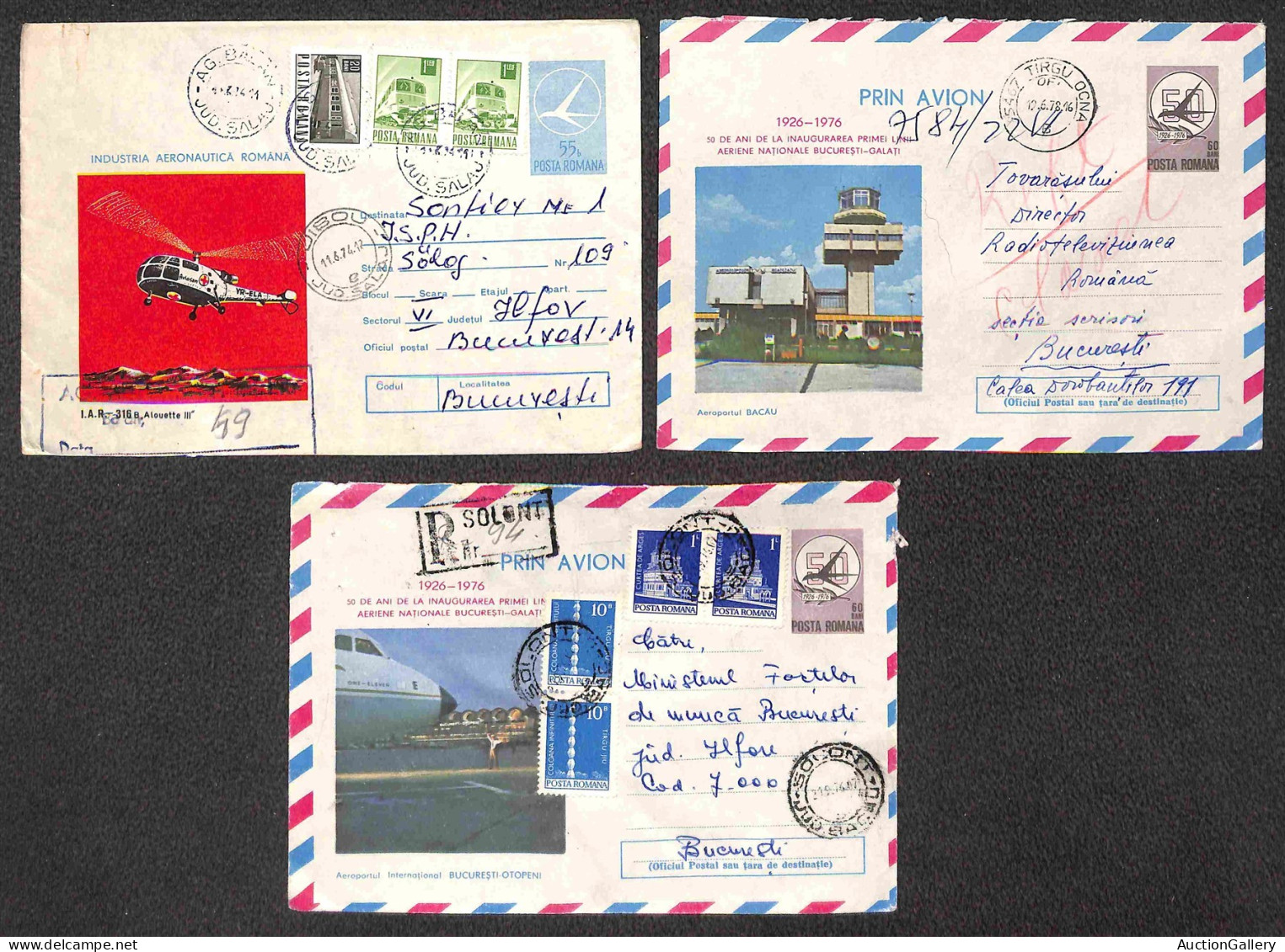 Europa - Romania - 1974/1986 - Aerogrammi Postali (illustrati) - 12 Usati (3 Raccomandati) + 1 Nuovo + 2 Raccomandati Pe - Other & Unclassified