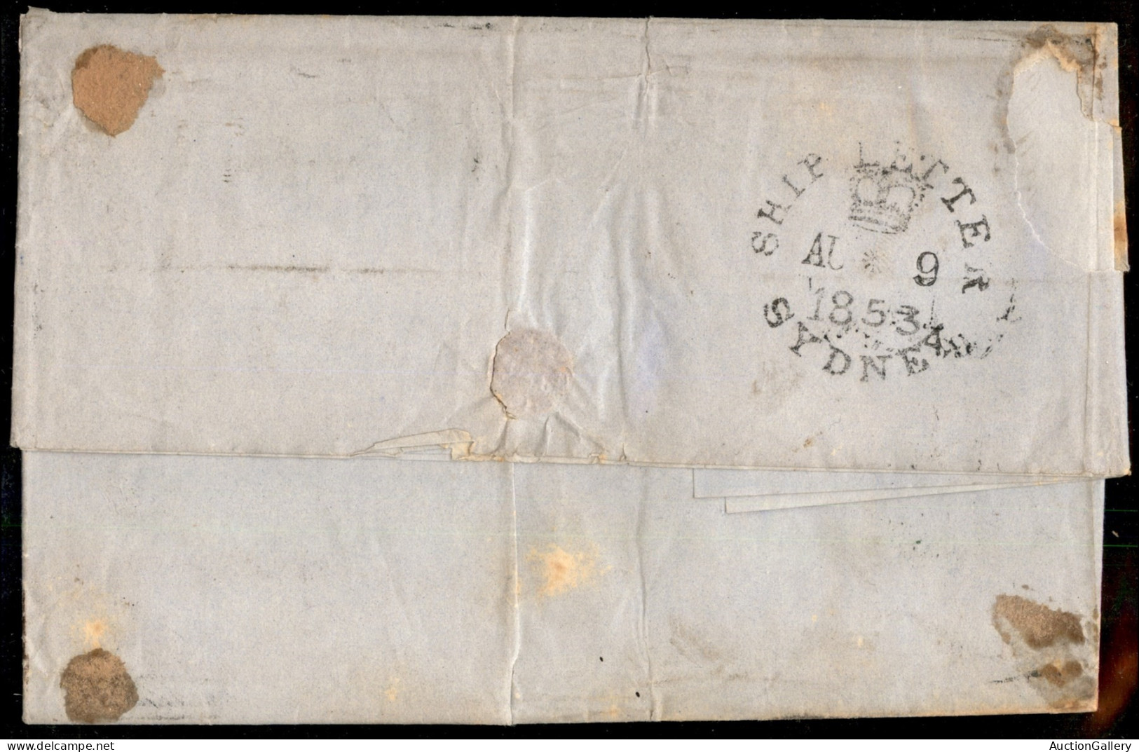 Oltremare - Australia - Nuovo Galles Del Sud - 6 Pence (8) Difettoso Su Lettera Da Sydney A New York Del 9.8.1853 - Da E - Sonstige & Ohne Zuordnung