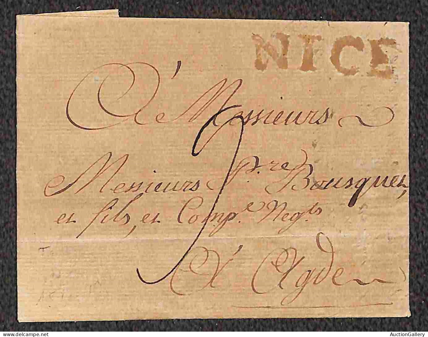 Prefilateliche&Documenti - Prefilateliche - 1792/96 - Due Lettere Con Bollo Nice Grande In Rosso E In Nero Entrambe Dire - Autres & Non Classés