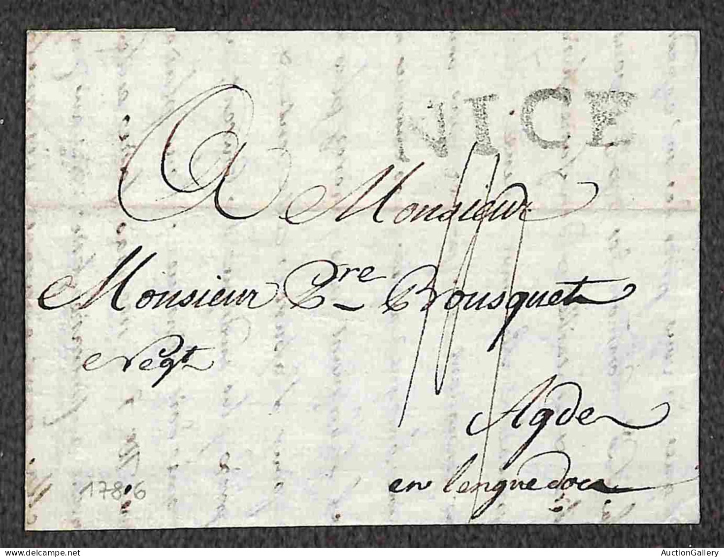 Prefilateliche&Documenti - Prefilateliche - 1792/96 - Due Lettere Con Bollo Nice Grande In Rosso E In Nero Entrambe Dire - Altri & Non Classificati