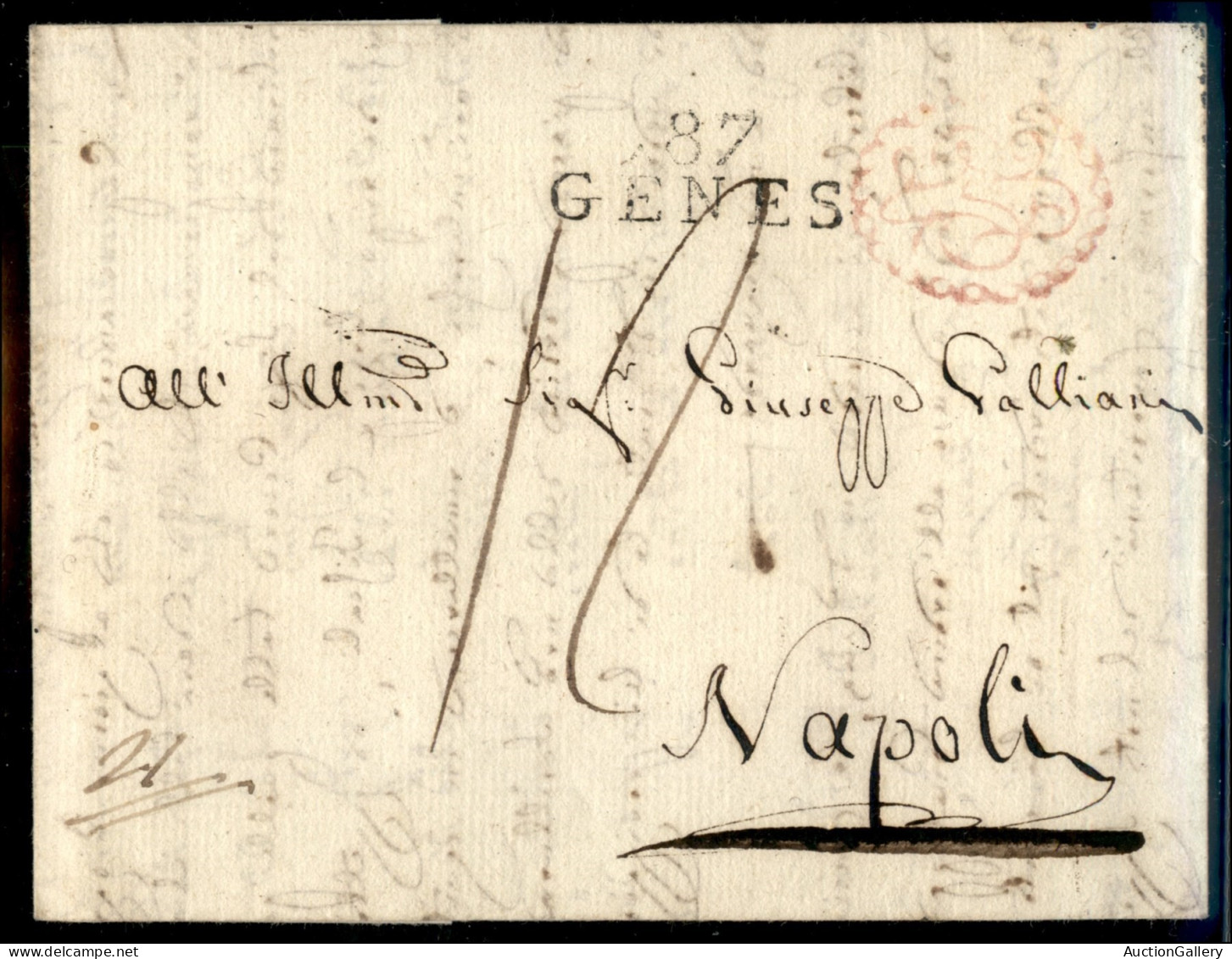 Prefilateliche&Documenti - Prefilateliche - 87 Genes - Lettera Per Napoli Del 1.1.1806 - Tassata - Other & Unclassified