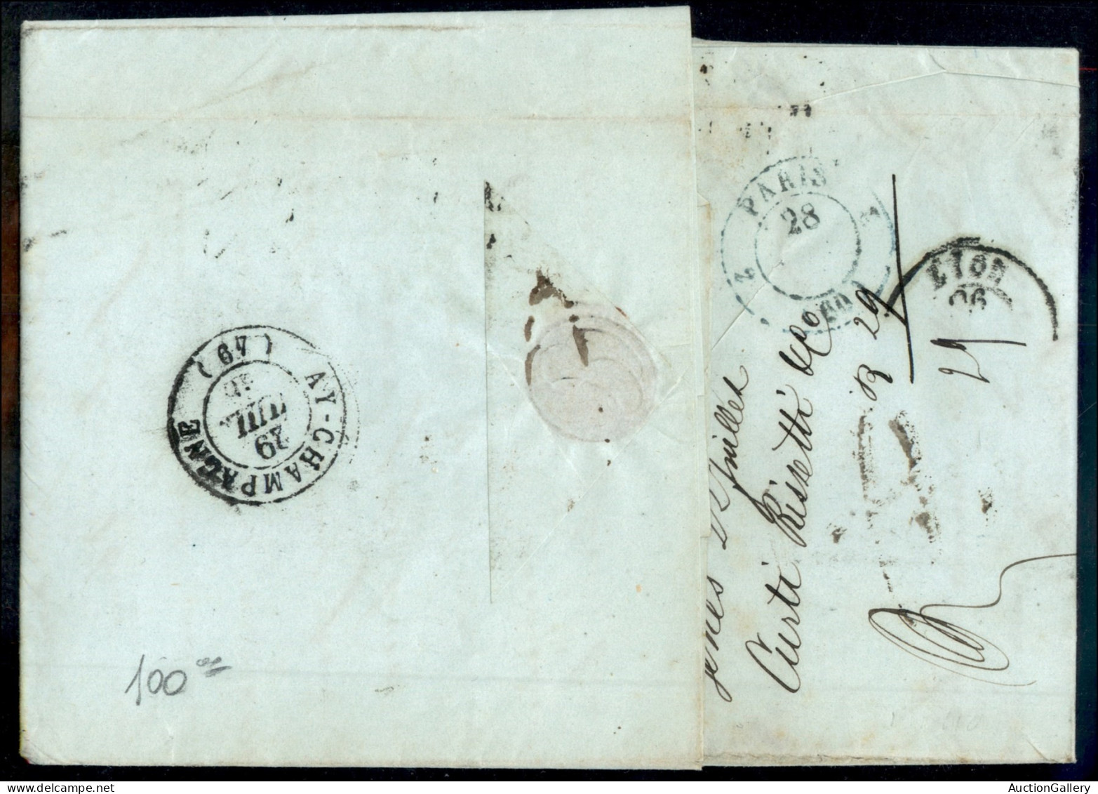Prefilateliche&Documenti - Documenti - 1846 Lettera Per Marsiglia Da Genova 22 Lug. Con Segni Di Tassa E Timbro Ovale Im - Otros & Sin Clasificación