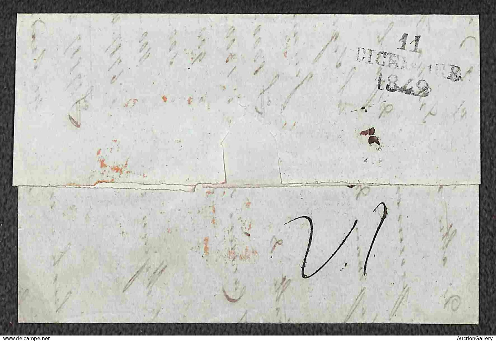 Prefilateliche&Documenti - Documenti - Milano + Affr. Frontiera (tutti In Rosso) - Due Lettere Per Pescia Del 1842 E 184 - Other & Unclassified