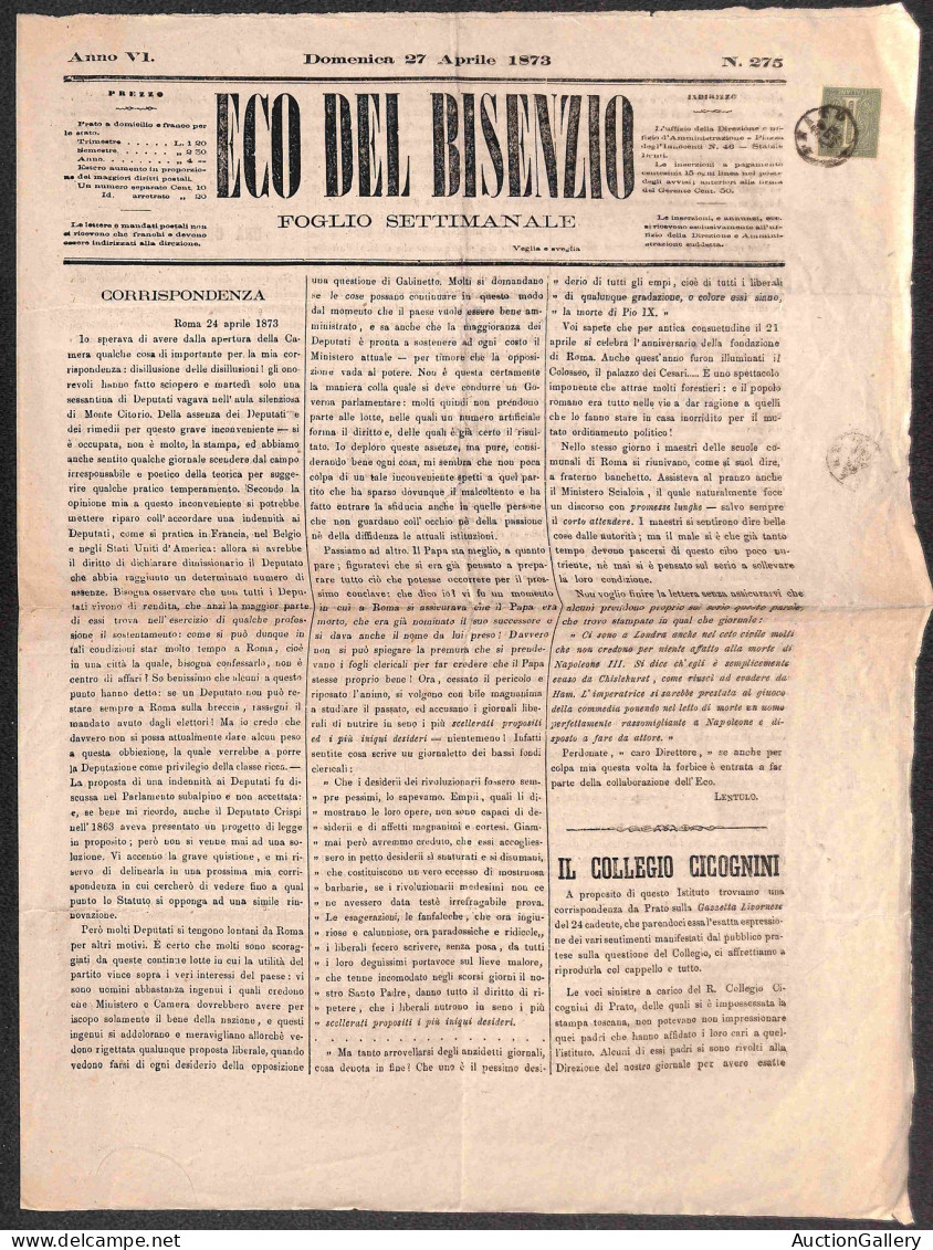 Prefilateliche&Documenti - Documenti - Prato (1873 - 28 Aprile + 10 Giugno) - Eco Del Bisenzio (27 Aprile + 8 Giugno) -  - Sonstige & Ohne Zuordnung