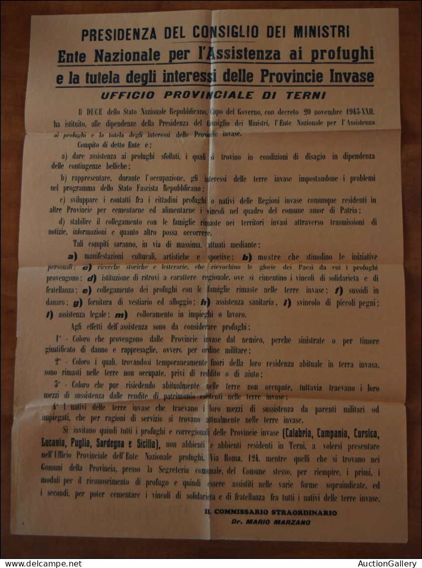 Prefilateliche&Documenti - Documenti - 1943/1944 - 4 Manifesti Murali A Stampa Del Periodo Di Cui 2 A Firma Graziani - N - Otros & Sin Clasificación