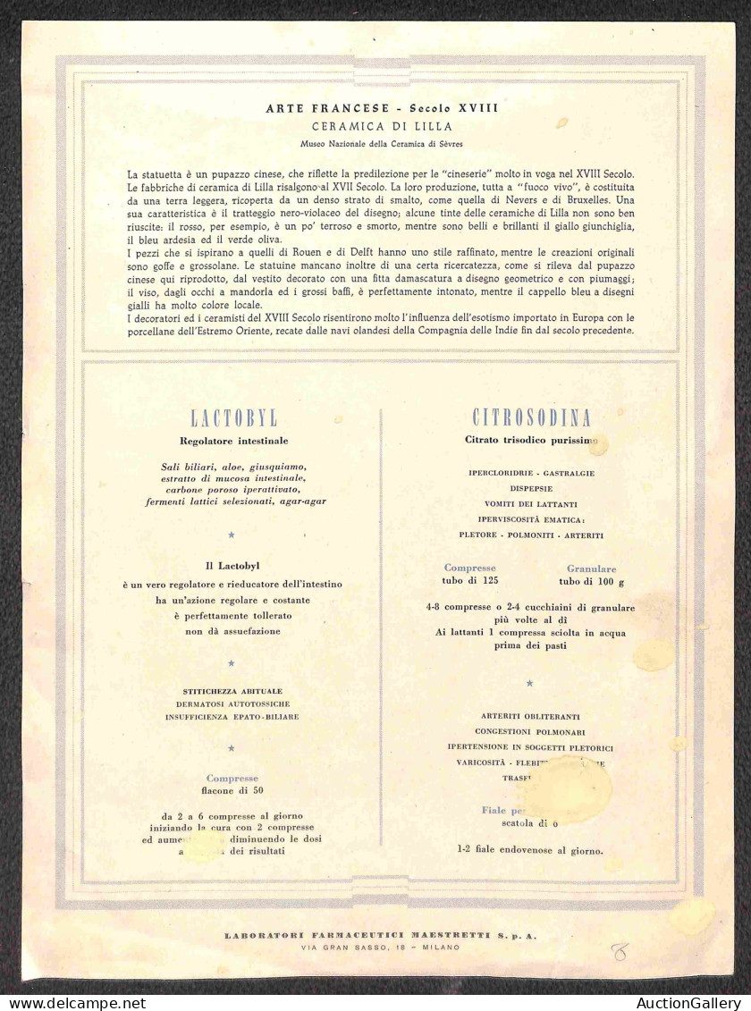 Prefilateliche&Documenti - Documenti - Pubblicità Farmaceutiche - quattro locandine illustrate (stampe artistiche) con a