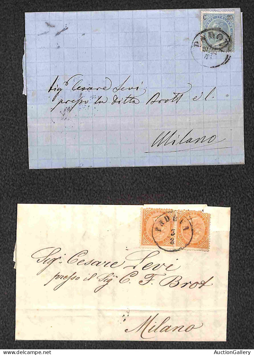 Lotti&Collezioni - Area Italiana - ANTICHI STATI - Padova (19 luglio/15 agosto 1866) - nove lettere d'archivio per Milan