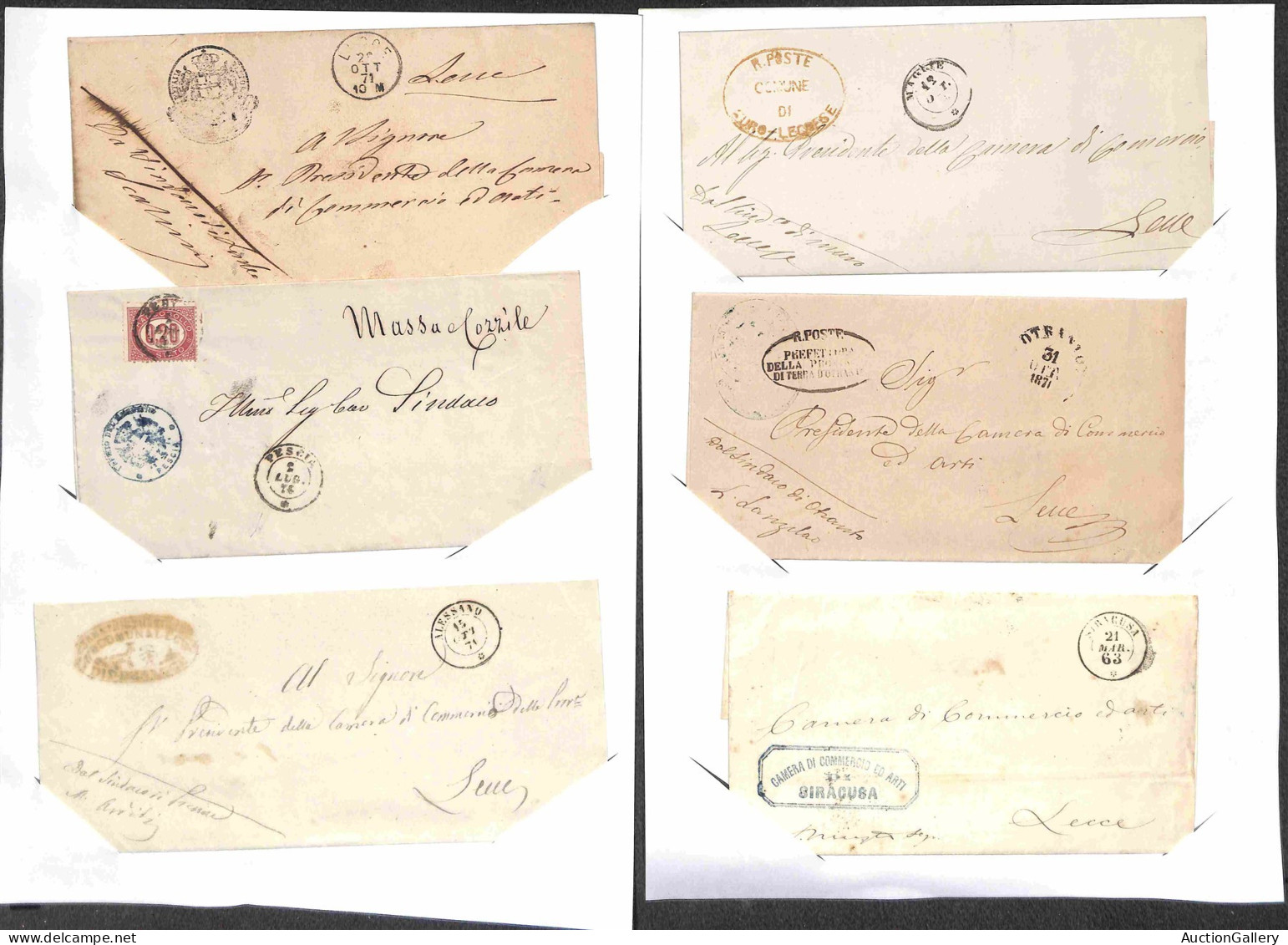 Lotti&Collezioni - Area Italiana - REGNO - 1863/1871 - Franchigie Comunali (in Genere Comuni Delle Puglie) - 36 Pieghi C - Autres & Non Classés