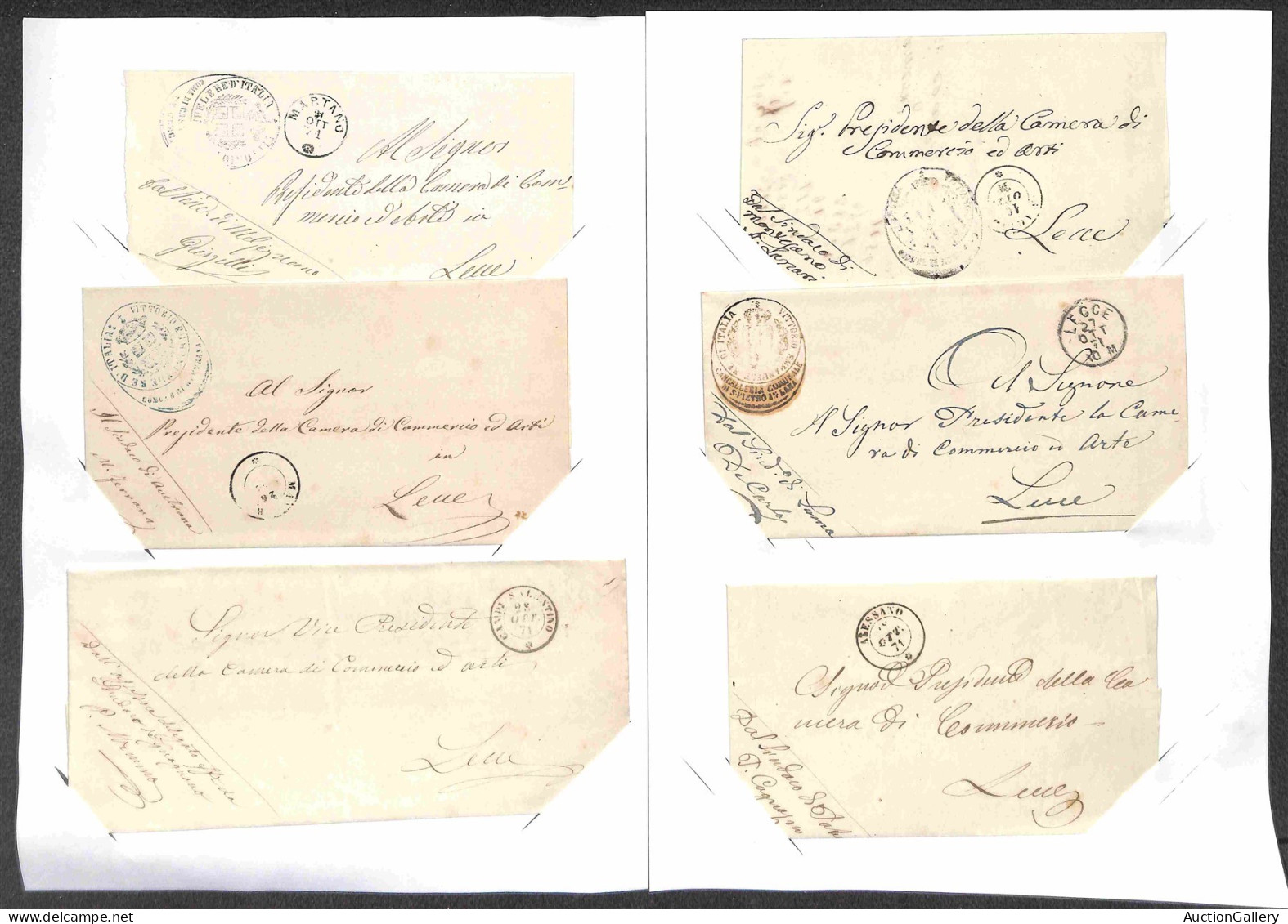 Lotti&Collezioni - Area Italiana - REGNO - 1863/1871 - Franchigie Comunali (in Genere Comuni Delle Puglie) - 36 Pieghi C - Autres & Non Classés