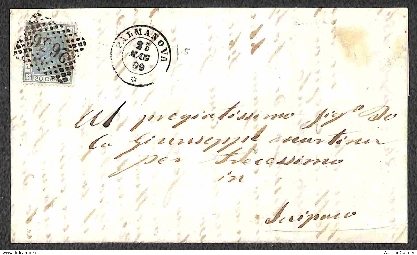 Lotti&Collezioni - Area Italiana - REGNO - 1868/1876 - Lotto Di 5 Lettere Del Periodo Annullate Con Numerale Di Palmanov - Other & Unclassified