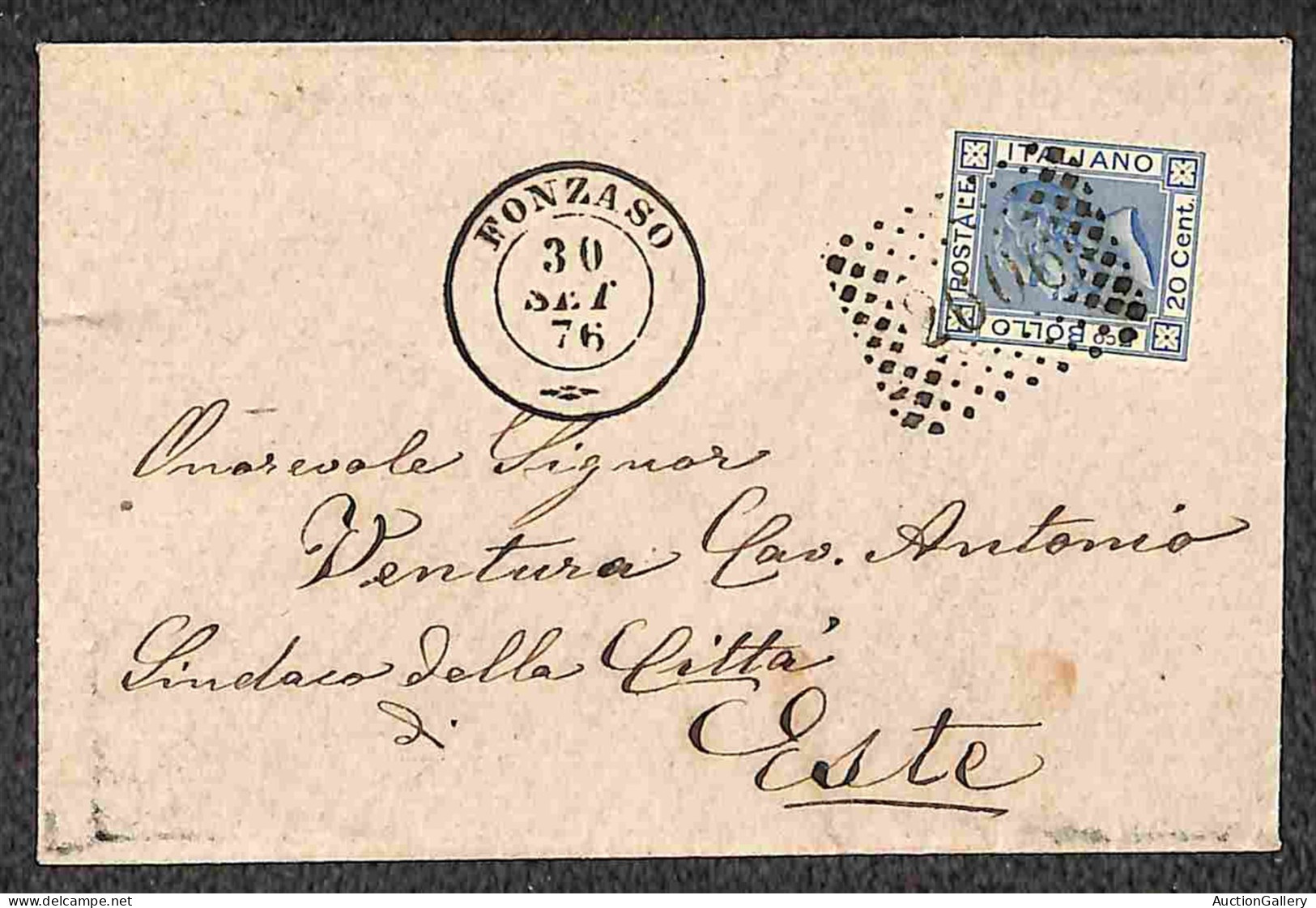 Lotti&Collezioni - Area Italiana - REGNO - 1868/1876 - Lotto Di 5 Lettere Del Periodo Annullate Con Numerale Di Palmanov - Sonstige & Ohne Zuordnung