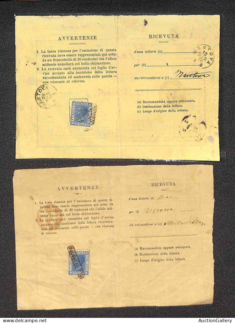 Lotti&Collezioni - Area Italiana - REGNO - 1868/1925 - Lotto Di 6 Ricevute Di Ritorno Affrancate Con Valori Del Periodo - Otros & Sin Clasificación