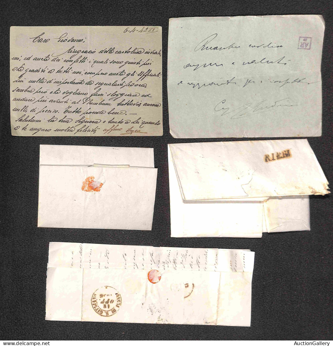 Lotti&Collezioni - Area Italiana - AREA ITALIANA - 1832/1943 - insieme di 33 oggetti postali tra cui prefilateliche bust