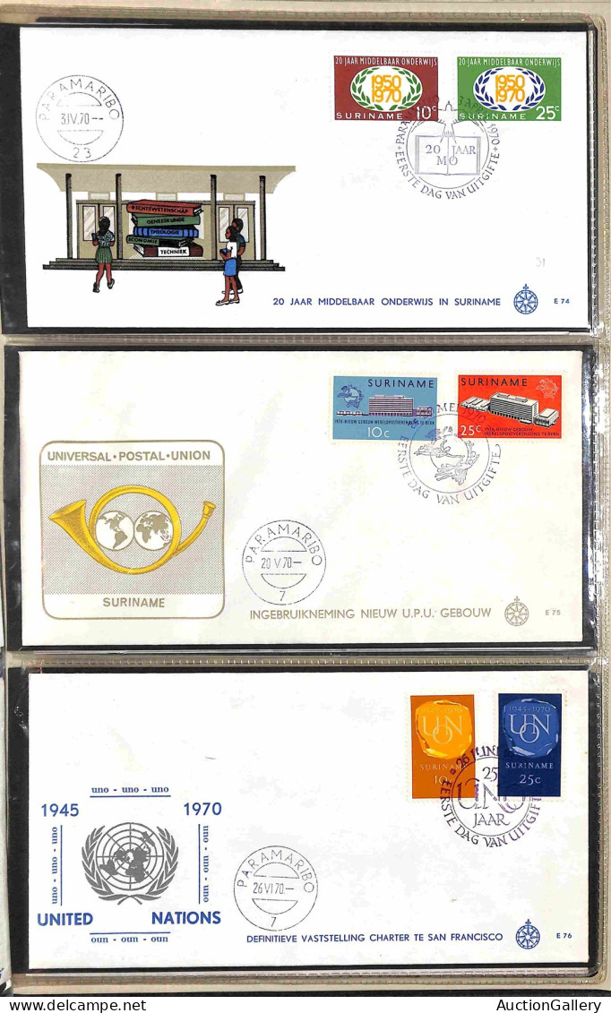 Lotti&Collezioni - Europa&Oltremare - COLONIE OLANDESI - 1962/1975 - Antille + Suriname - Collezione di 72 FDC del perio