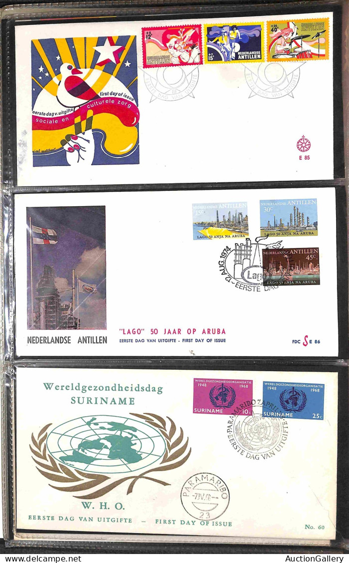 Lotti&Collezioni - Europa&Oltremare - COLONIE OLANDESI - 1962/1975 - Antille + Suriname - Collezione di 72 FDC del perio