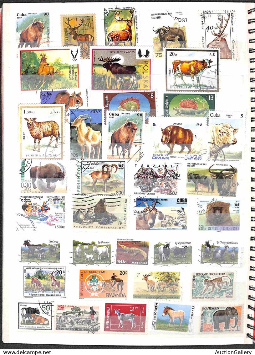 Lotti&Collezioni - Europa&Oltremare - TEMATICA - Animali - Collezione di circa 390 francobolli principalmente usati + 3 