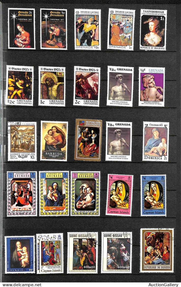 Lotti&Collezioni - Europa&Oltremare - TEMATICA - Arte - Collezione di circa 550 francobolli principalmente usati montati