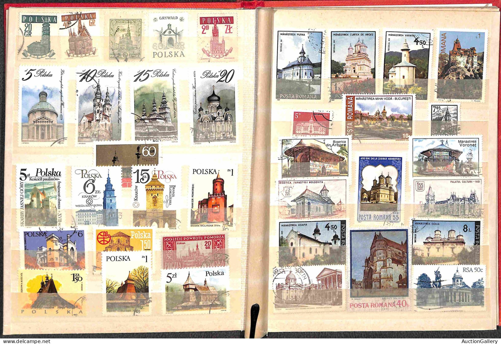 Lotti&Collezioni - Europa&Oltremare - TEMATICA - Chiese - Classificatore con oltre 240 francobolli + 40 buste della tema