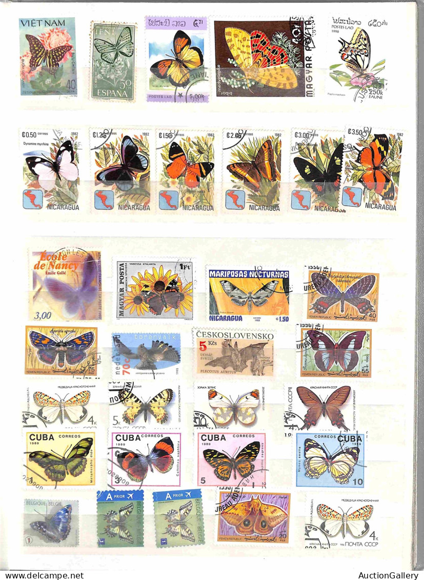Lotti&Collezioni - Europa&Oltremare - TEMATICA - Farfalle - Collezione di circa 280 francobolli principalmente usati mon