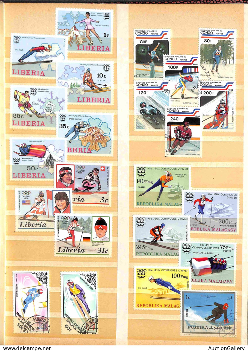 Lotti&Collezioni - Europa&Oltremare - TEMATICA - Sport Invernali - Collezione di circa 330 francobolli principalmente us