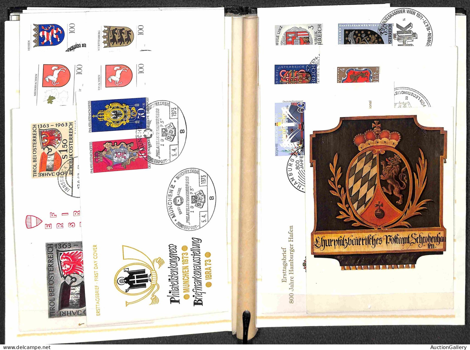Lotti&Collezioni - Europa&Oltremare - TEMATICA - Stemmi - Classificatore con francobolli e buste della tematica - da esa