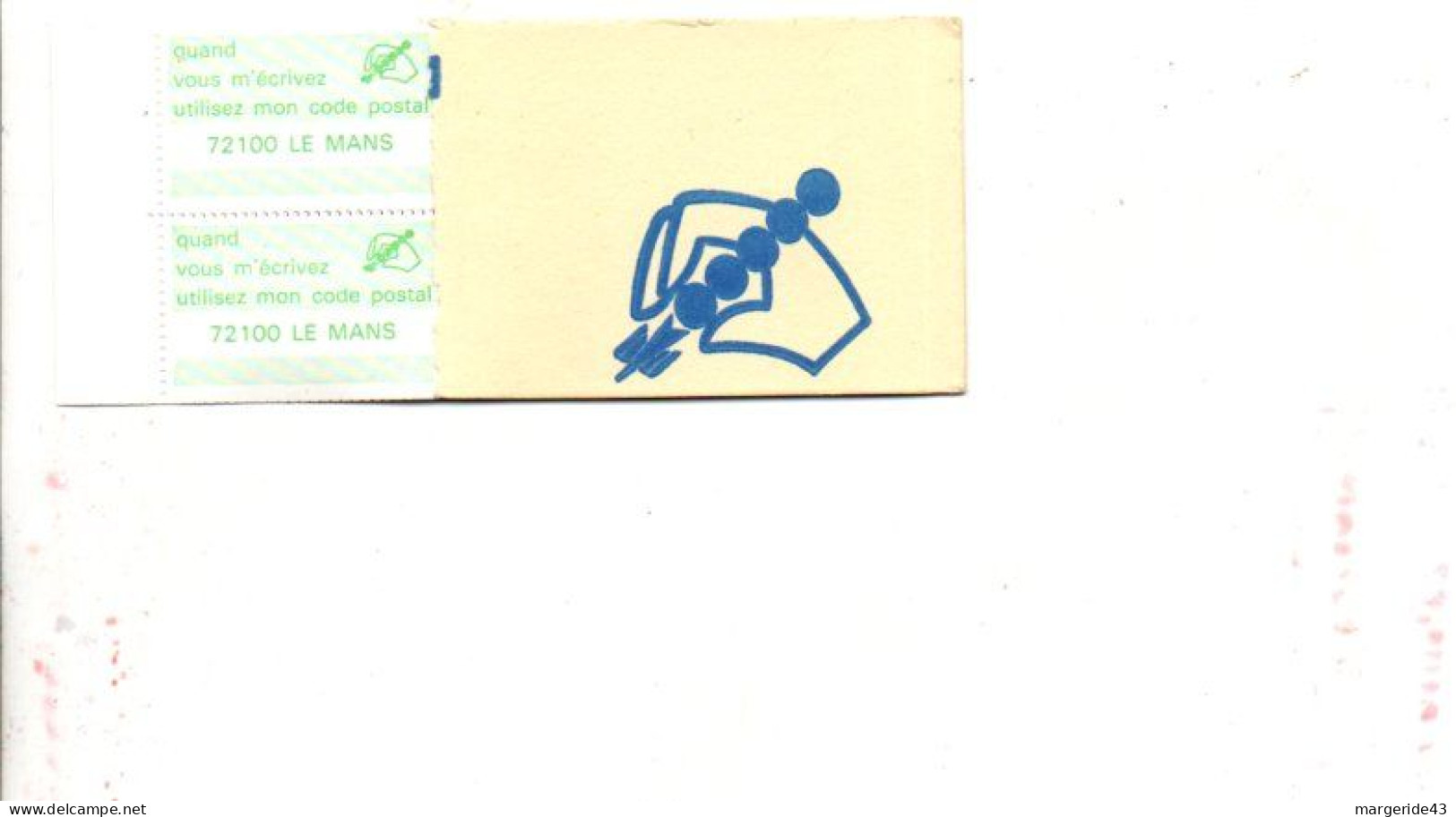 CARNET CODE POSTAL - 72100 LE MANS VERTE - Blokken & Postzegelboekjes