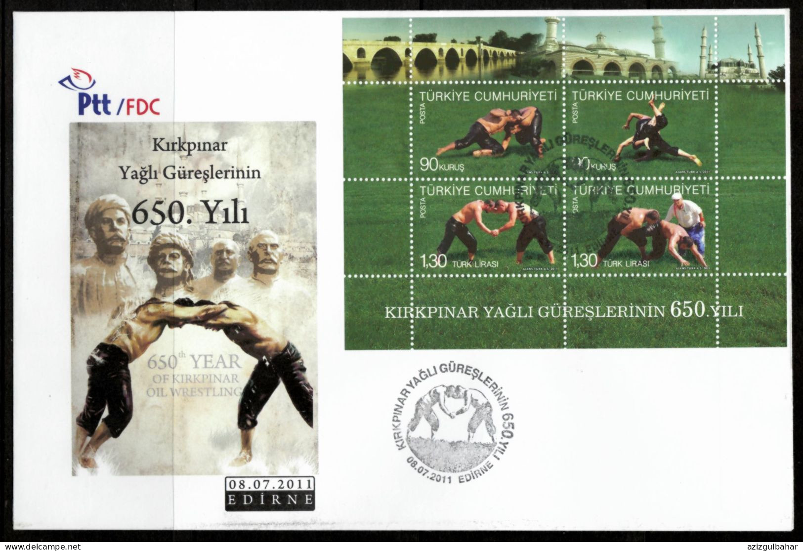 2011 - 650th YEAR OF KIRKPINAR OIL WRESTLING - FDC - Lotta