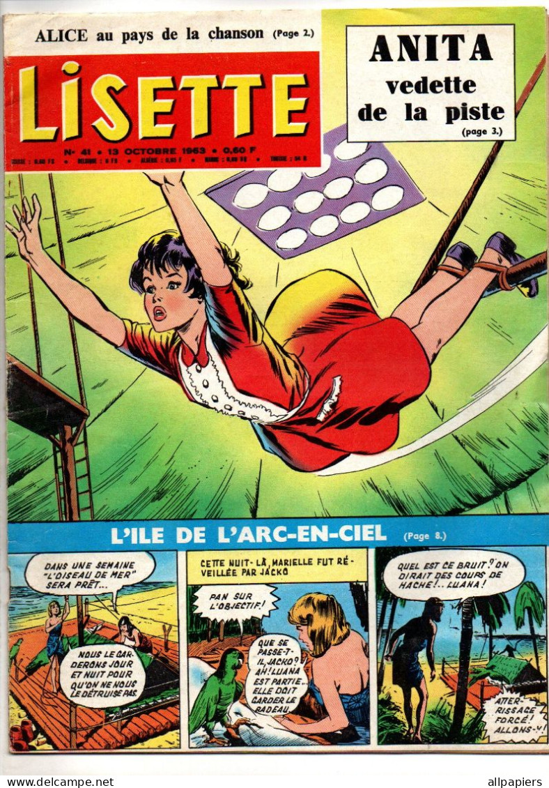 Lisette N°41 Anita Vedette De La Piste - L'île De L'Arc-en-Ciel - Le “P'tit Quinquin Parachutiste” - Adriano Celentano - Lisette