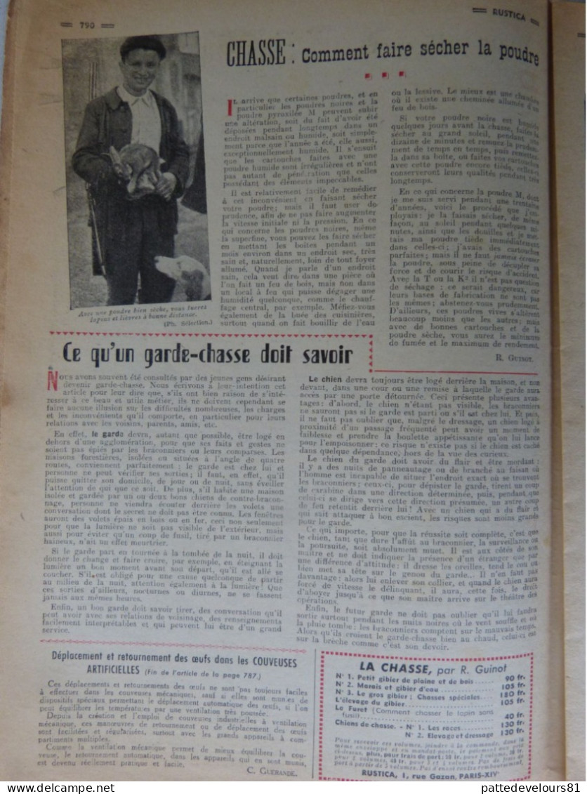 RUSTICA 1950 Pour Avoir De Belles Pivoines Chasse Faire Sécher La Poudre Garde-chasse Pêche Barbillons - Giardinaggio
