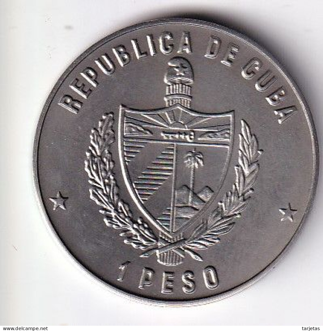 MONEDA DE CUBA DE 1 PESO DEL AÑO 1986 AÑO INTERNACIONAL DE LA PAZ (COIN)  (NUEVA - UNC) - Kuba