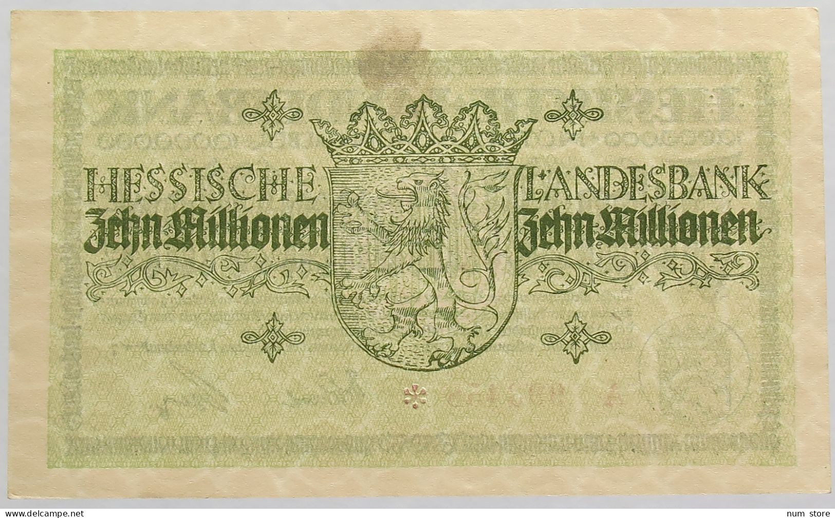 GERMANY 10 MILLIONEN MARK 1923 HESSEN #alb008 0013 - 10 Miljoen Mark