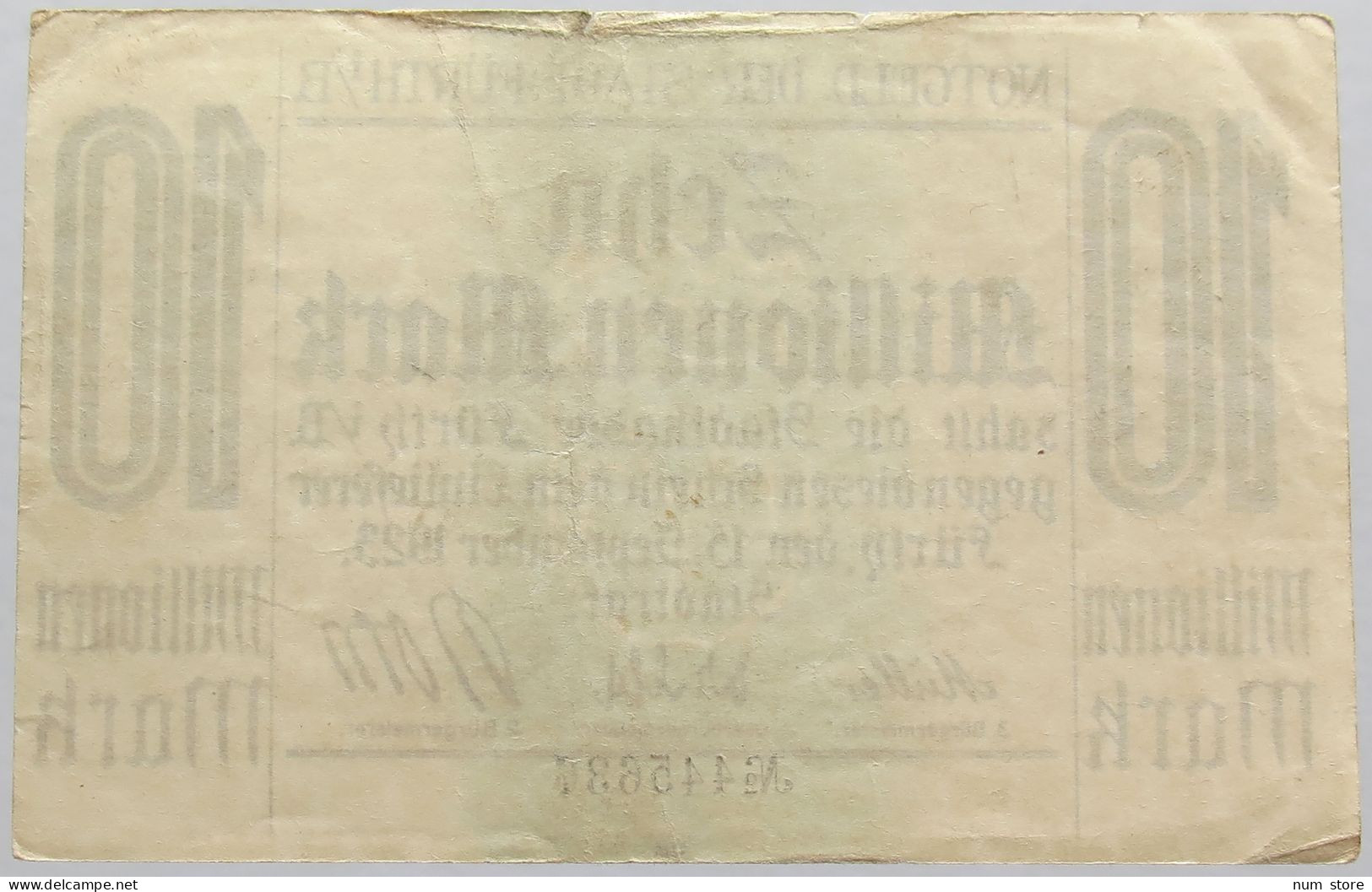 GERMANY 10 MILLIONEN MARK 1923 FURTH #alb003 0407 - 10 Mio. Mark