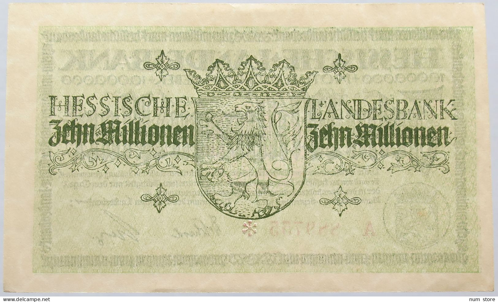 GERMANY 10 MILLIONEN MARK 1923 HESSEN #alb004 0075 - 10 Miljoen Mark