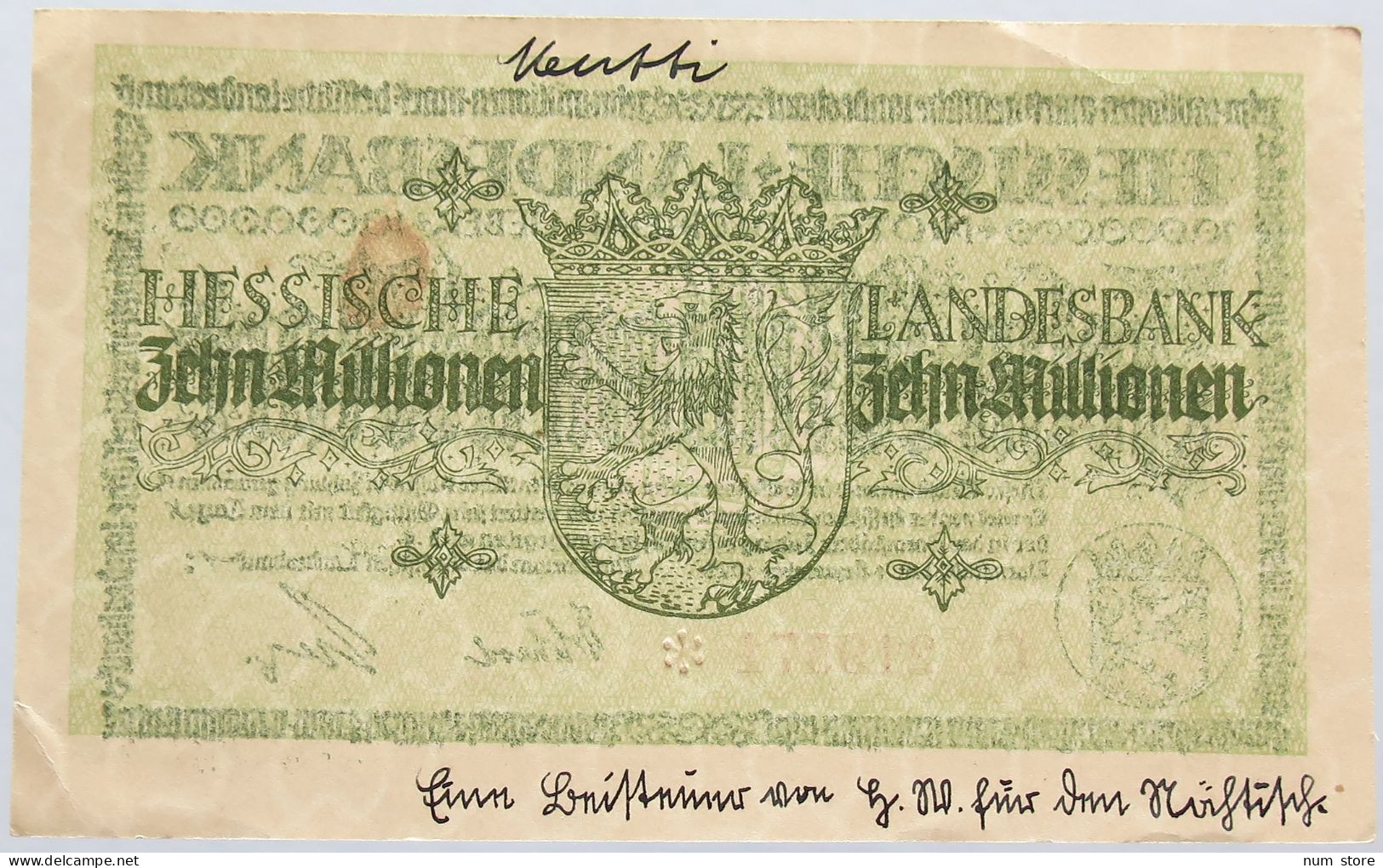 GERMANY 10 MILLIONEN MARK 1923 HESSEN #alb004 0027 - 10 Miljoen Mark