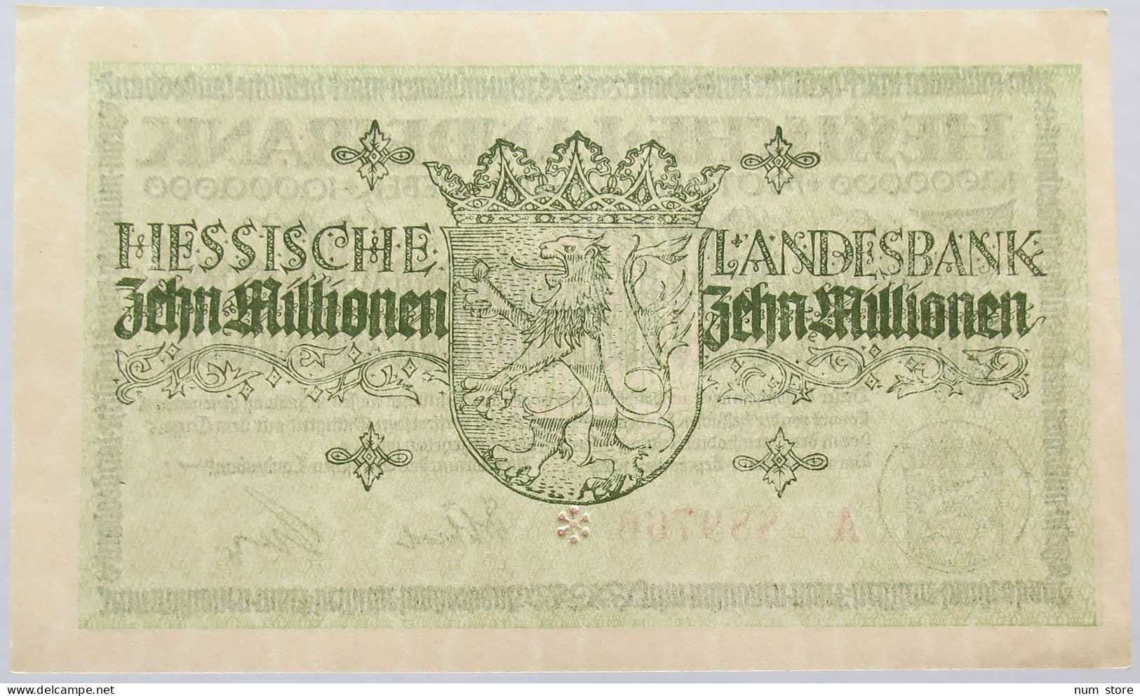 GERMANY 10 MILLIONEN MARK 1923 HESSEN #alb004 0001 - 10 Miljoen Mark