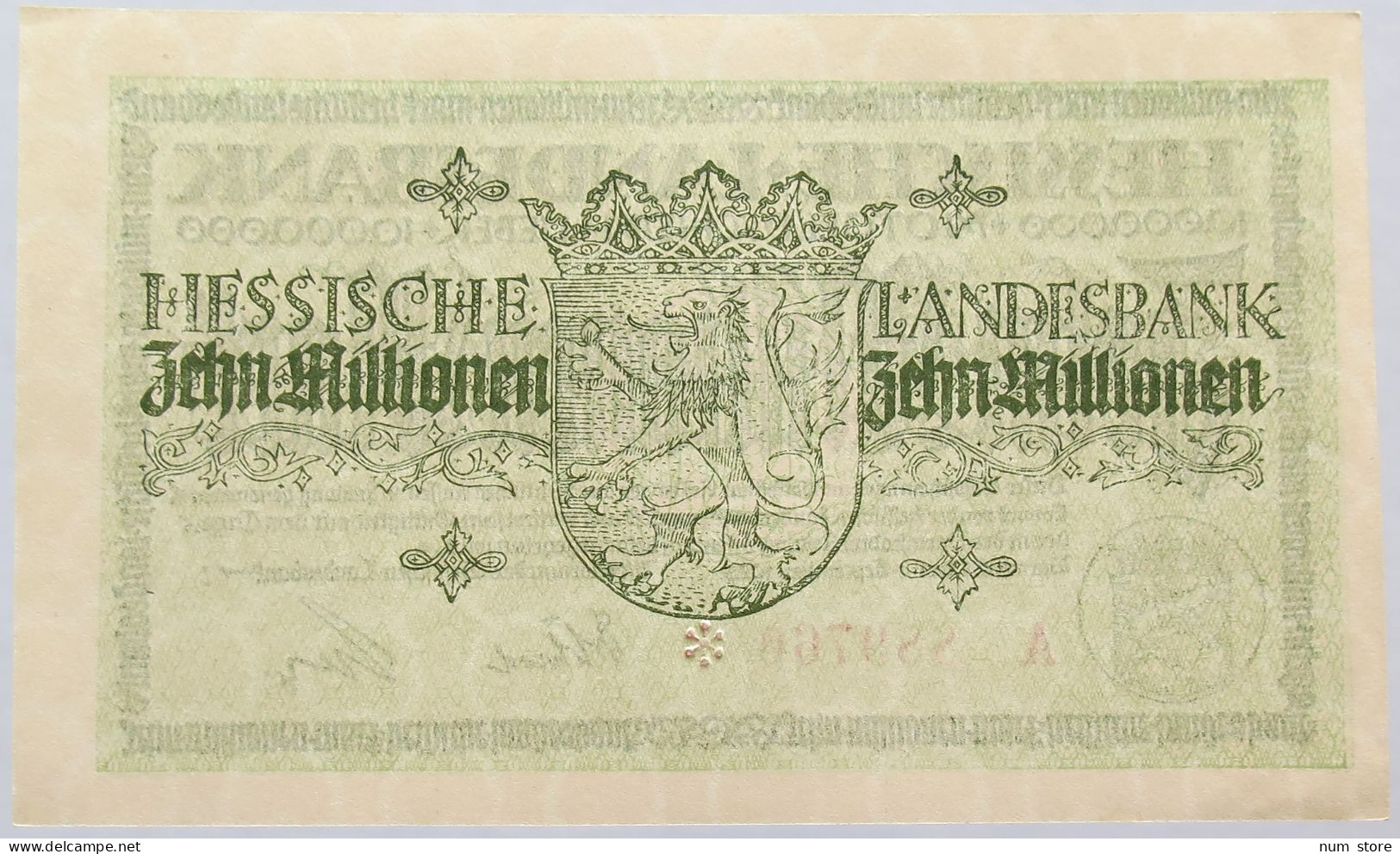 GERMANY 10 MILLIONEN MARK 1923 HESSEN #alb004 0001 - 10 Mio. Mark