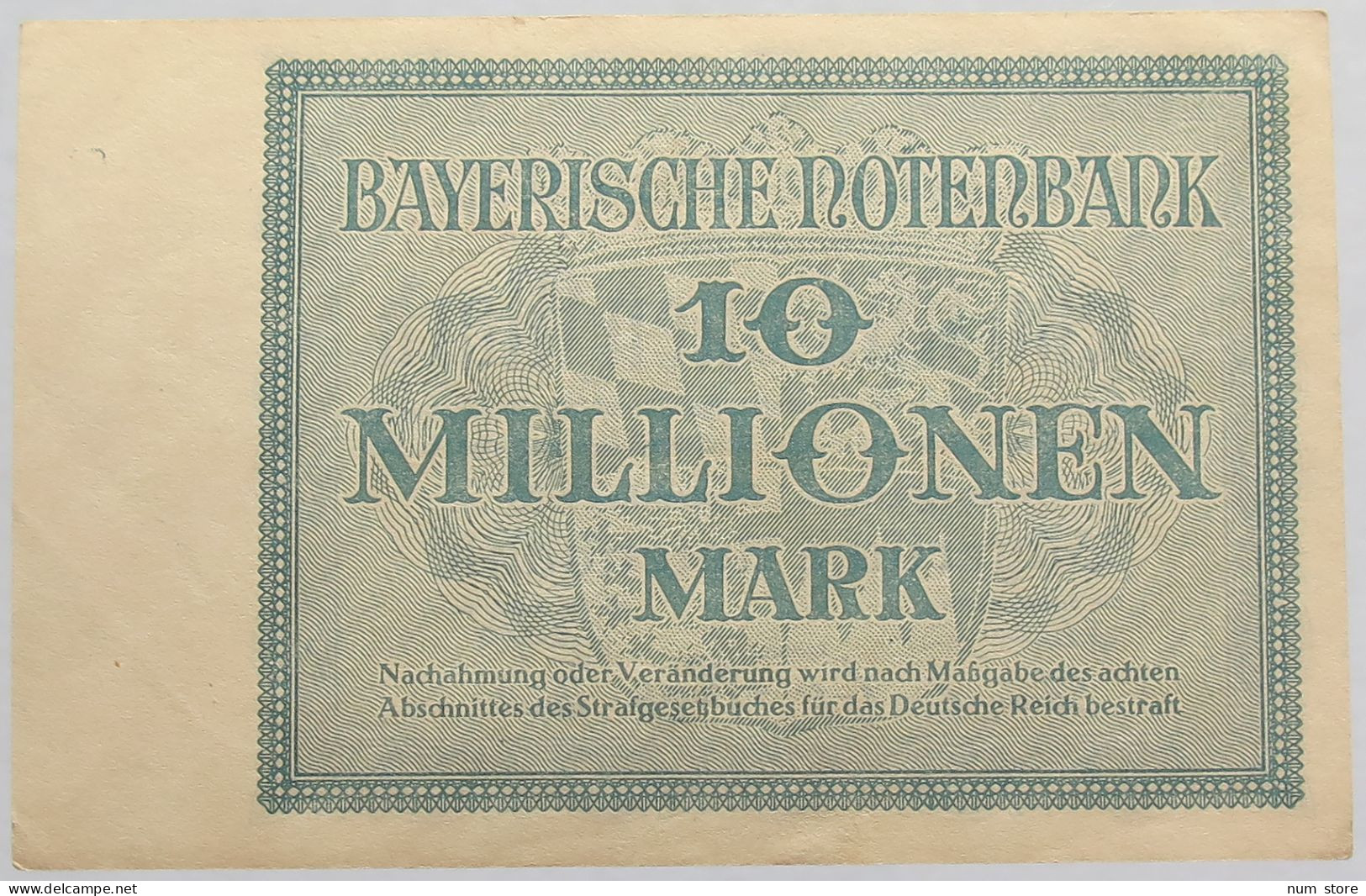 GERMANY 10 MILLIONEN MARK 1923 BAYERN #alb008 0027 - 10 Millionen Mark