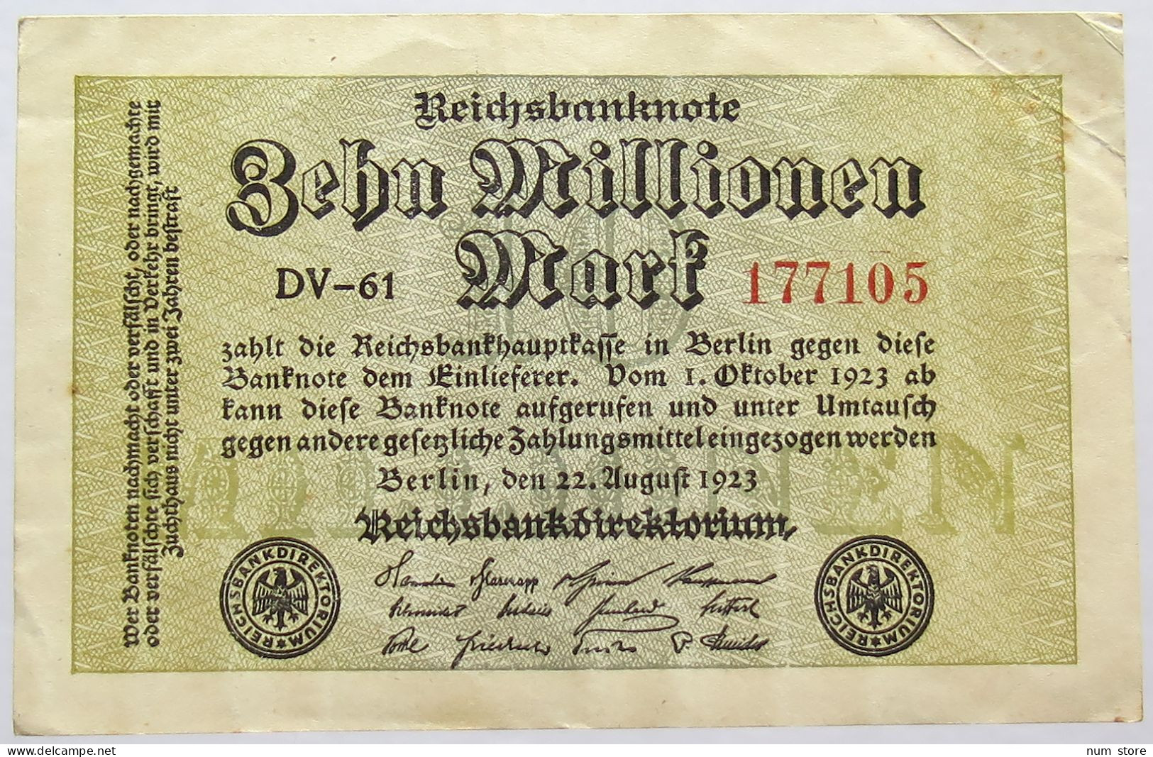 GERMANY 10 MILLIONEN MARK 1923 #alb066 0089 - 10 Mio. Mark