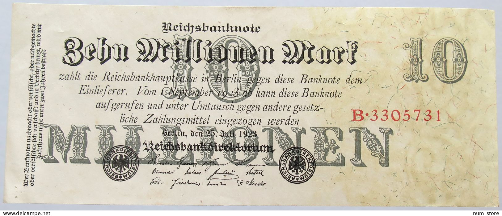 GERMANY 10 MILLIONEN MARK 1923 #alb004 0209 - 10 Mio. Mark