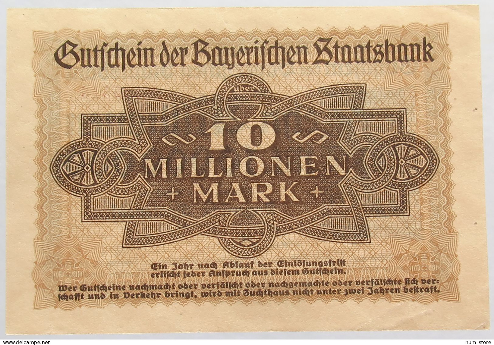 GERMANY 10 MILLIONEN MARK 1923 BAYERN #alb008 0083 - 10 Miljoen Mark