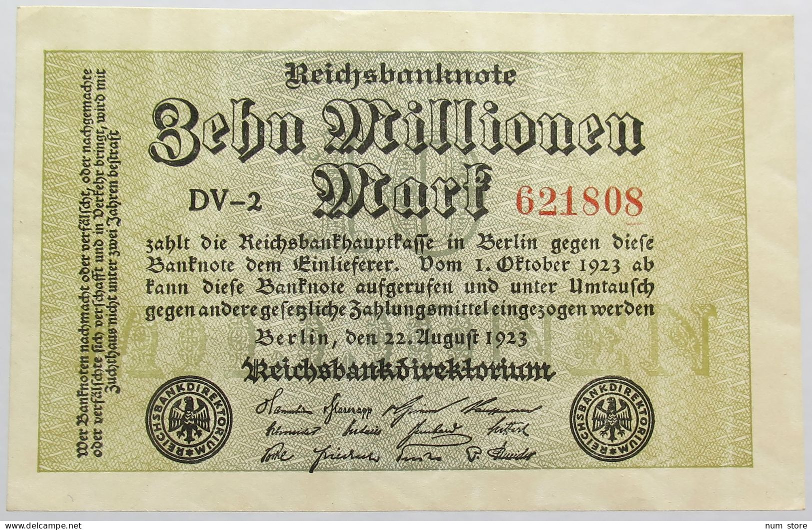 GERMANY 10 MILLIONEN MARK 1923 #alb013 0095 - 10 Millionen Mark