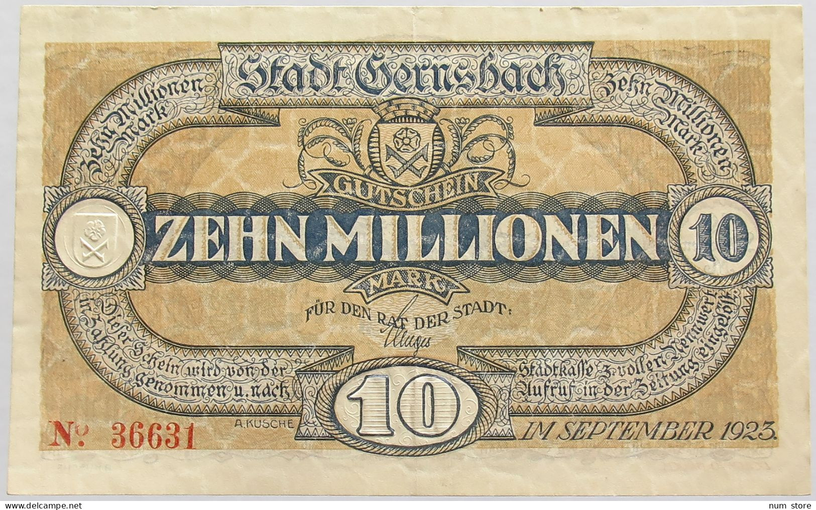 GERMANY 10 MILLIONE MARK GERNSBACH #alb010 0139 - 10 Mio. Mark