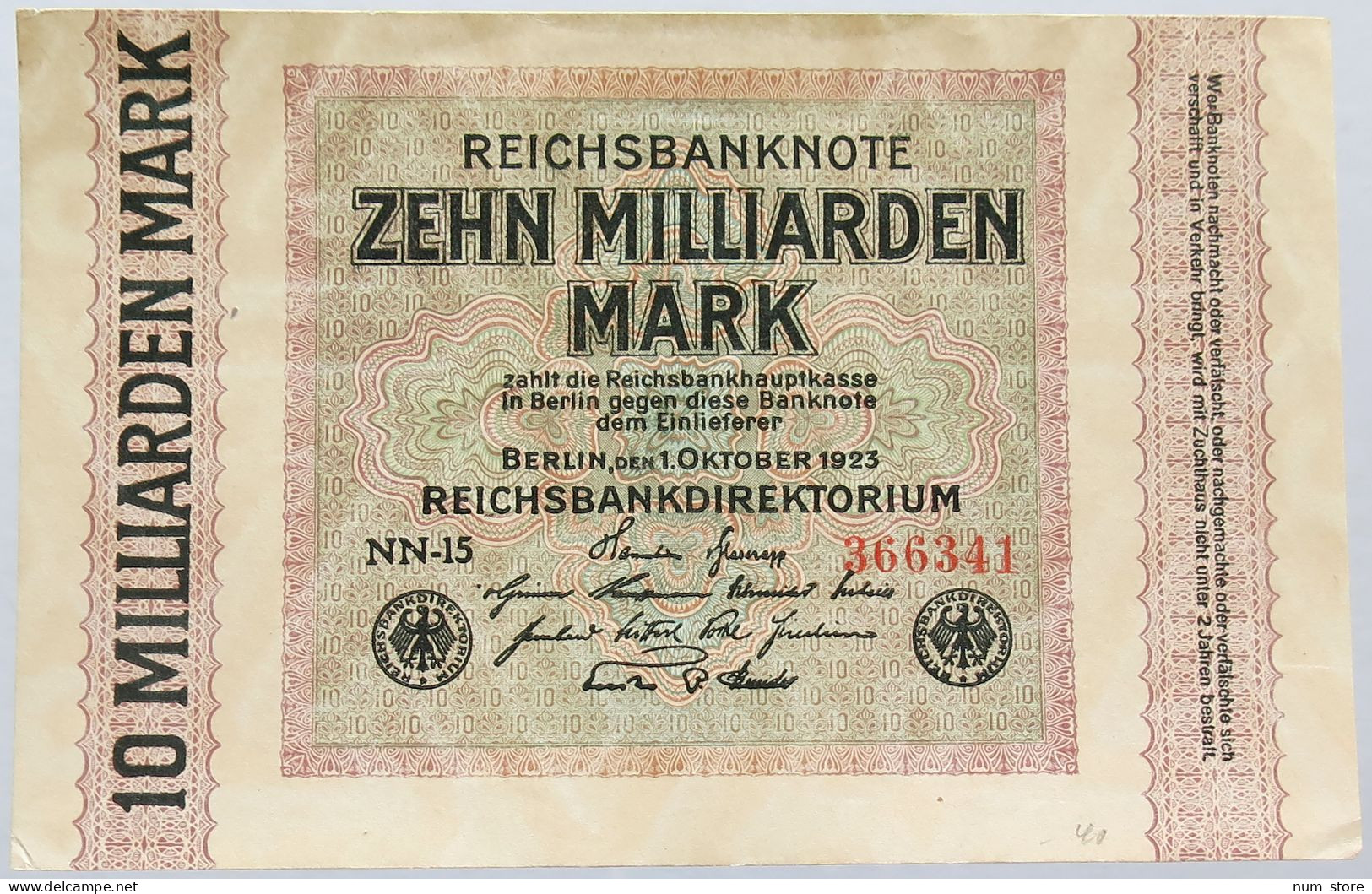 GERMANY 10 MILLIARDEN MARK 1923 TOP #alb004 0235 - 10 Mrd. Mark