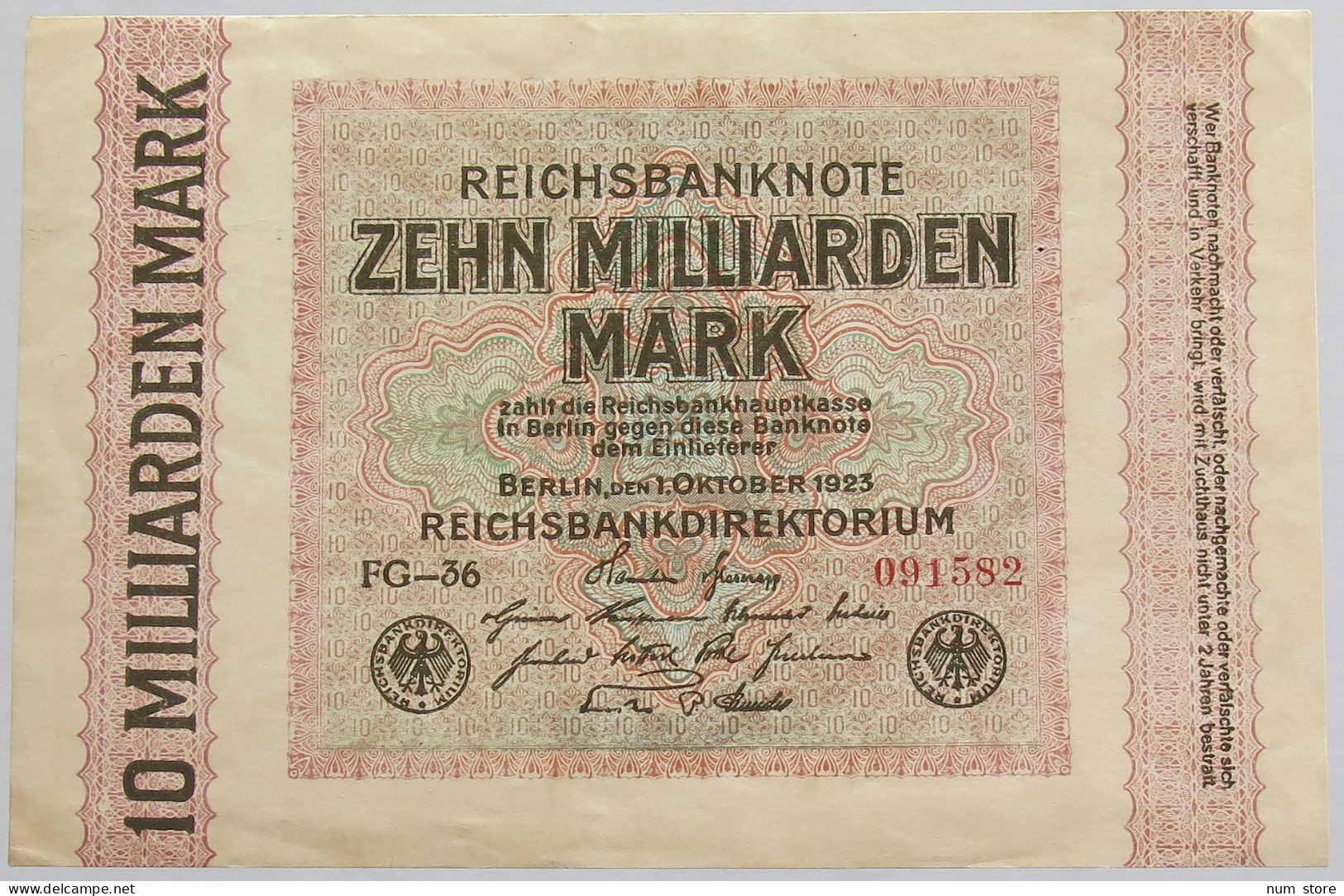 GERMANY 10 MILLIARDEN 1923 BERLIN 114A #alb012 0125 - 10 Milliarden Mark