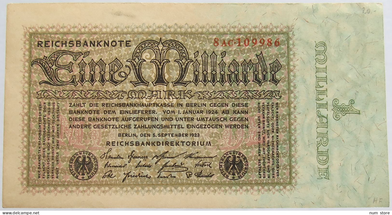 GERMANY 10 MILLIARDE 1923 BERLIN 111B #alb012 0137 - 10 Miljard Mark