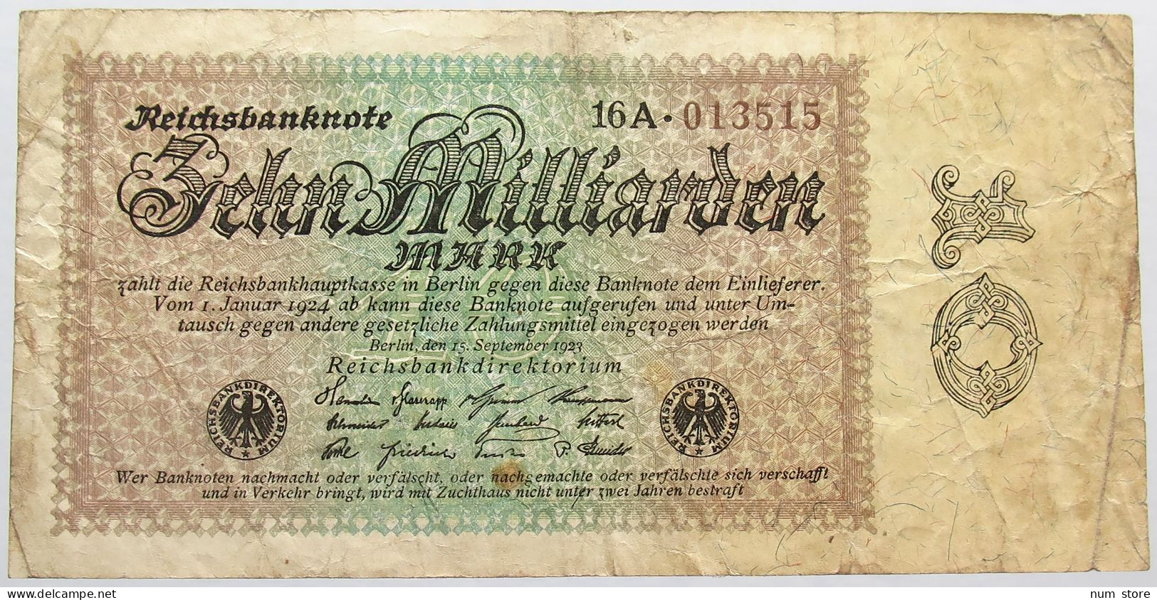 GERMANY 10 MILLIARDEN 1923 #alb013 0205 - 10 Mrd. Mark